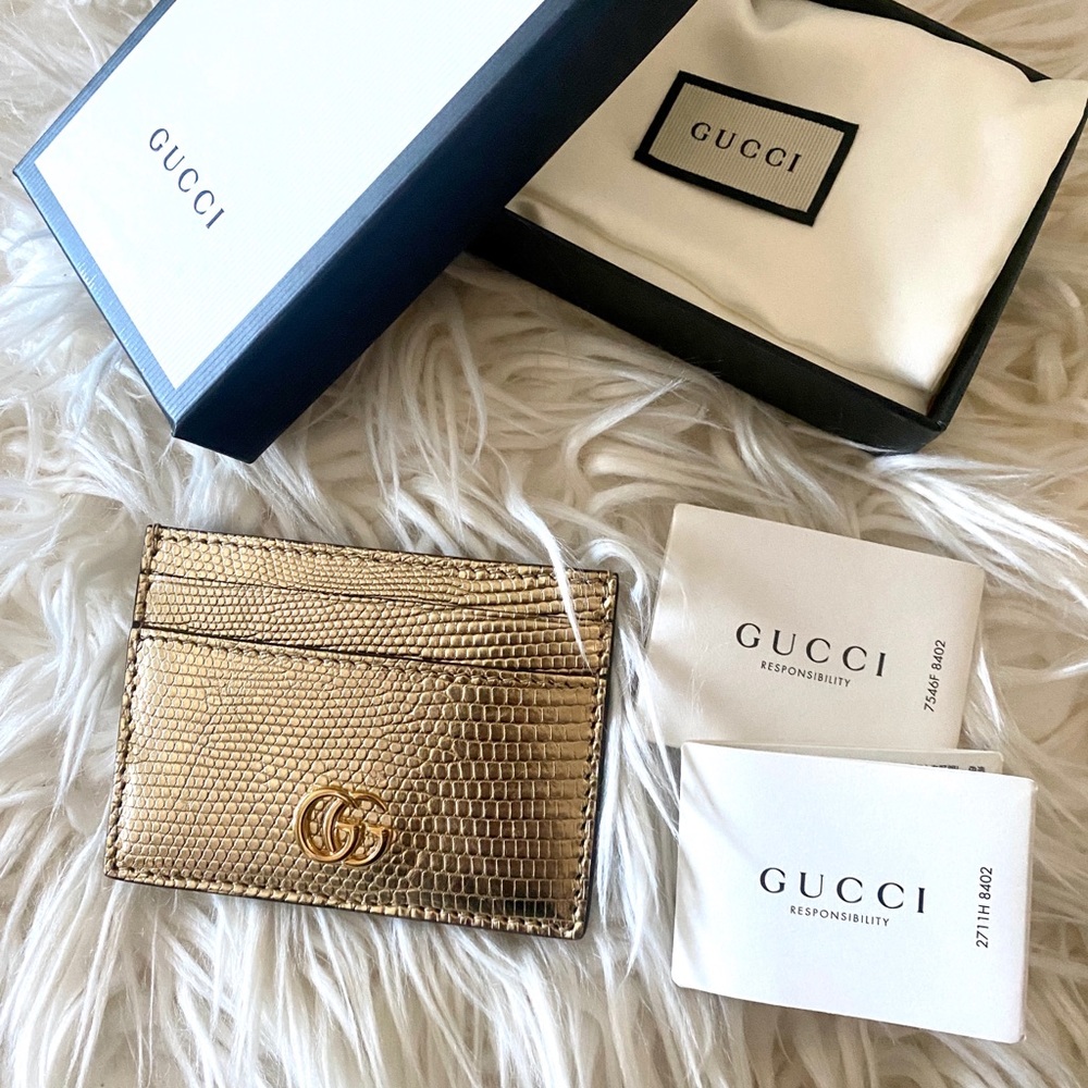❌ Gucci Marmont Genuine Mekong Lizardskin holder